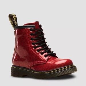 TODDLER 1460 GLITTER LACE UP BOOTS, RED, TODDLER SIZE US 7